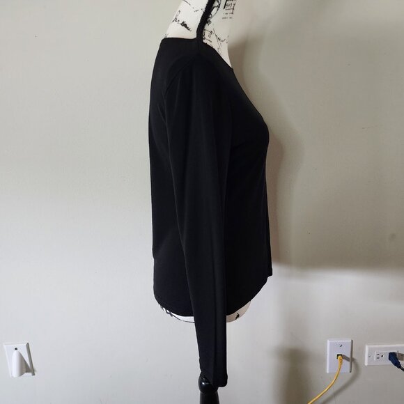 NWOT DKNY Long Sleeve Black Top - Picture 4 of 6